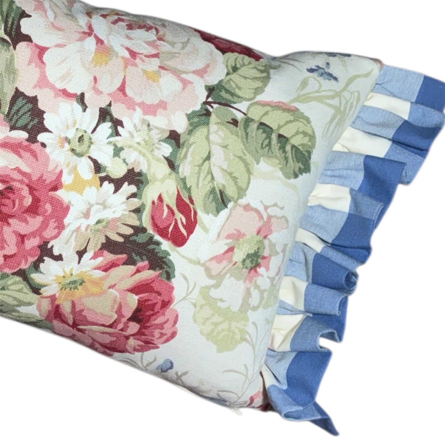 Warwick Lumbar with blue check back and end frills