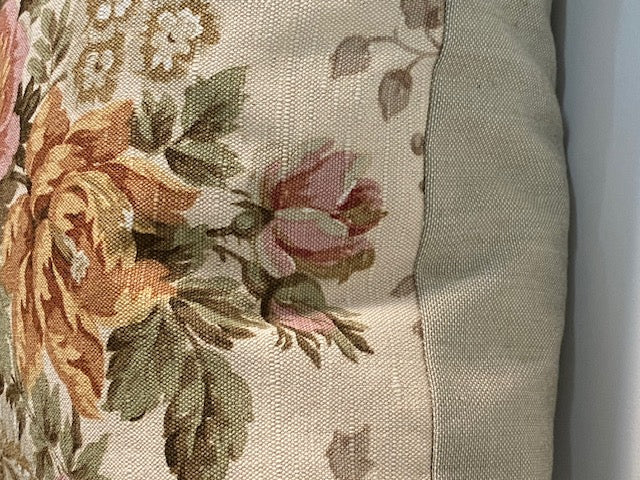 Vintage Sanderson Cushion - 45X45cm - Green/Pink