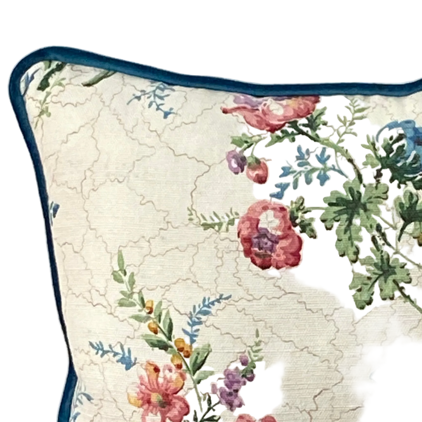 Floral-patterned pillow with a blue border on a light background GP & J Baker Floral 30x30 cm