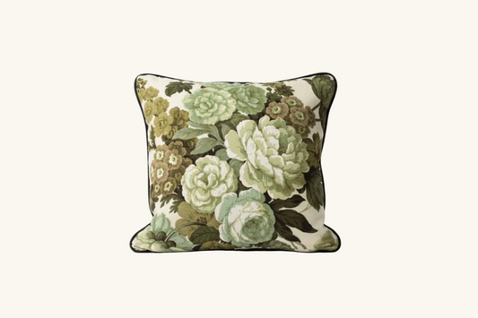 Floral-patterned pillow Vintage Sanderson Floral fabric cushion: 40 x 40 cm, Green