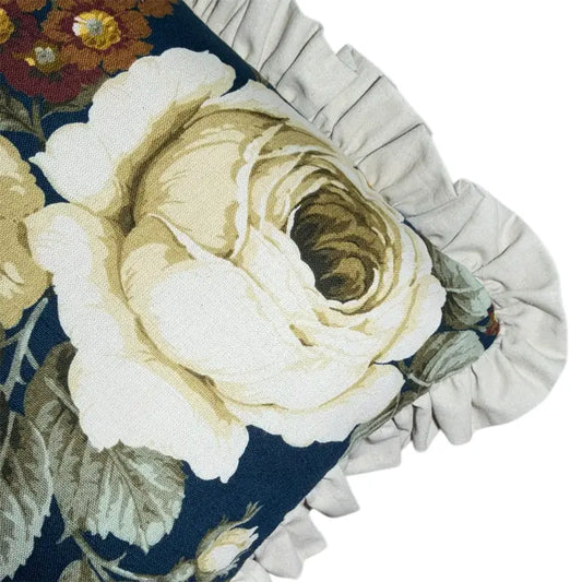 Vintage Sanderson Sybil Ruffle - Navy/Cream