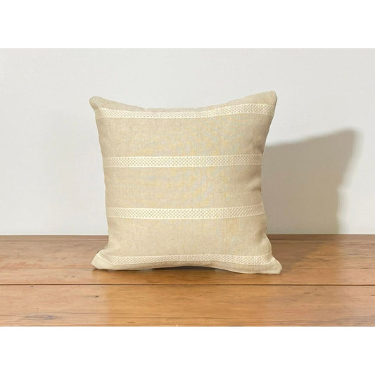 Chelsea So Cute cushion - back view with striped linen