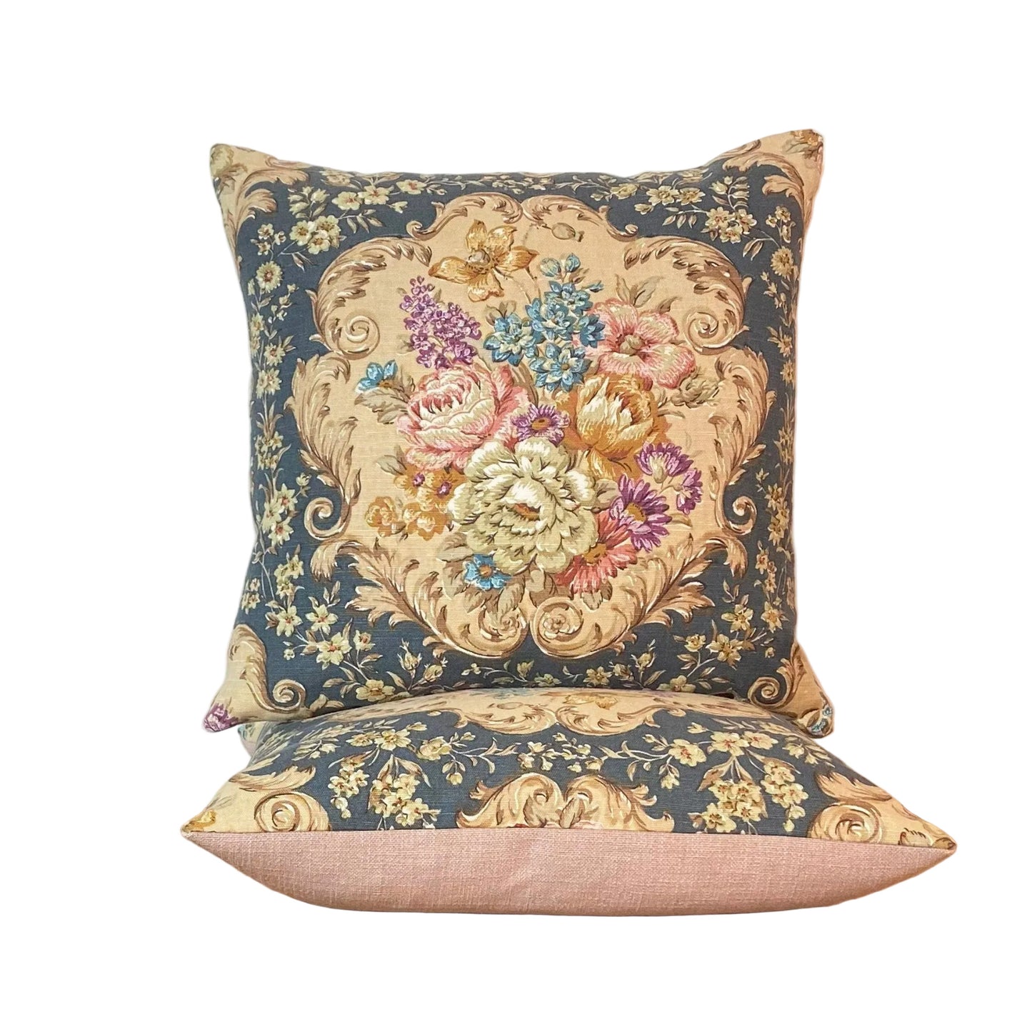Finch and Hatton Fothergay  blue pink 50 x 50