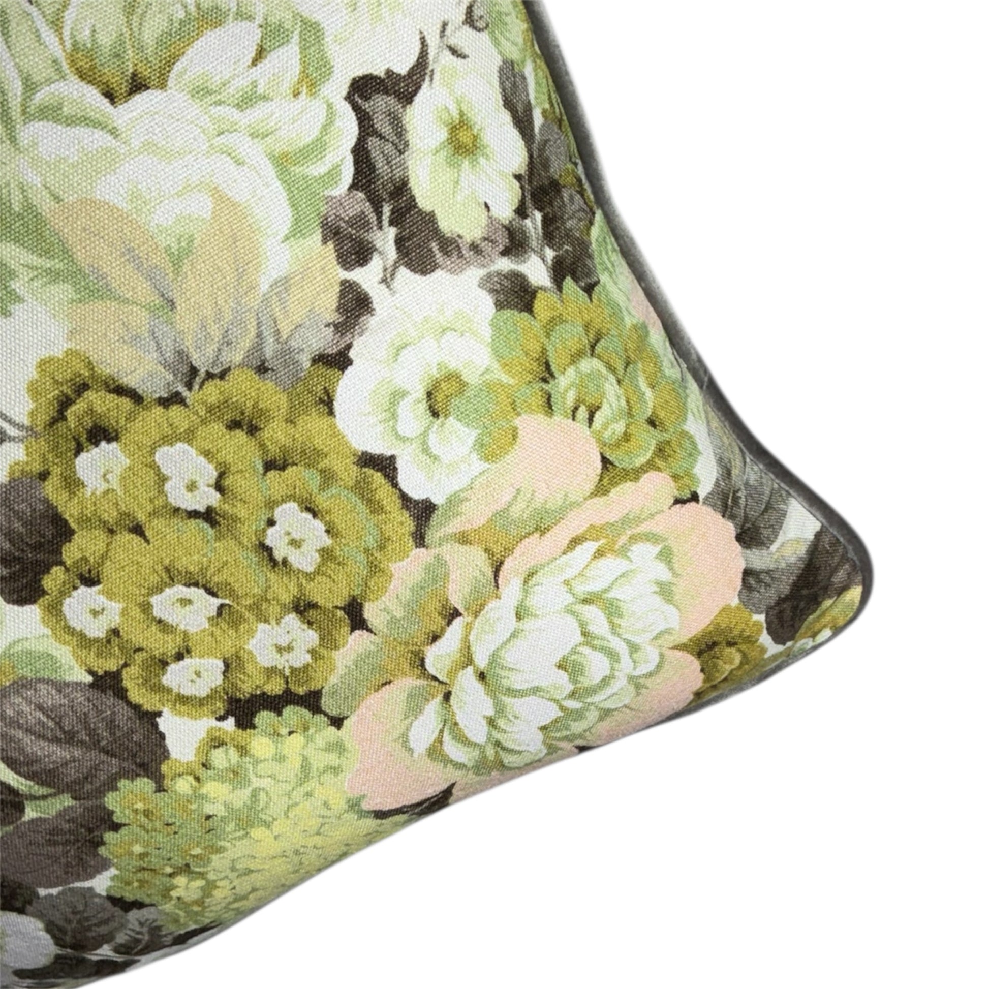 This distinctive vintage Floral features an uncommon color scheme that harmonizes effectively with greens, neutrals, and subtle pinks.