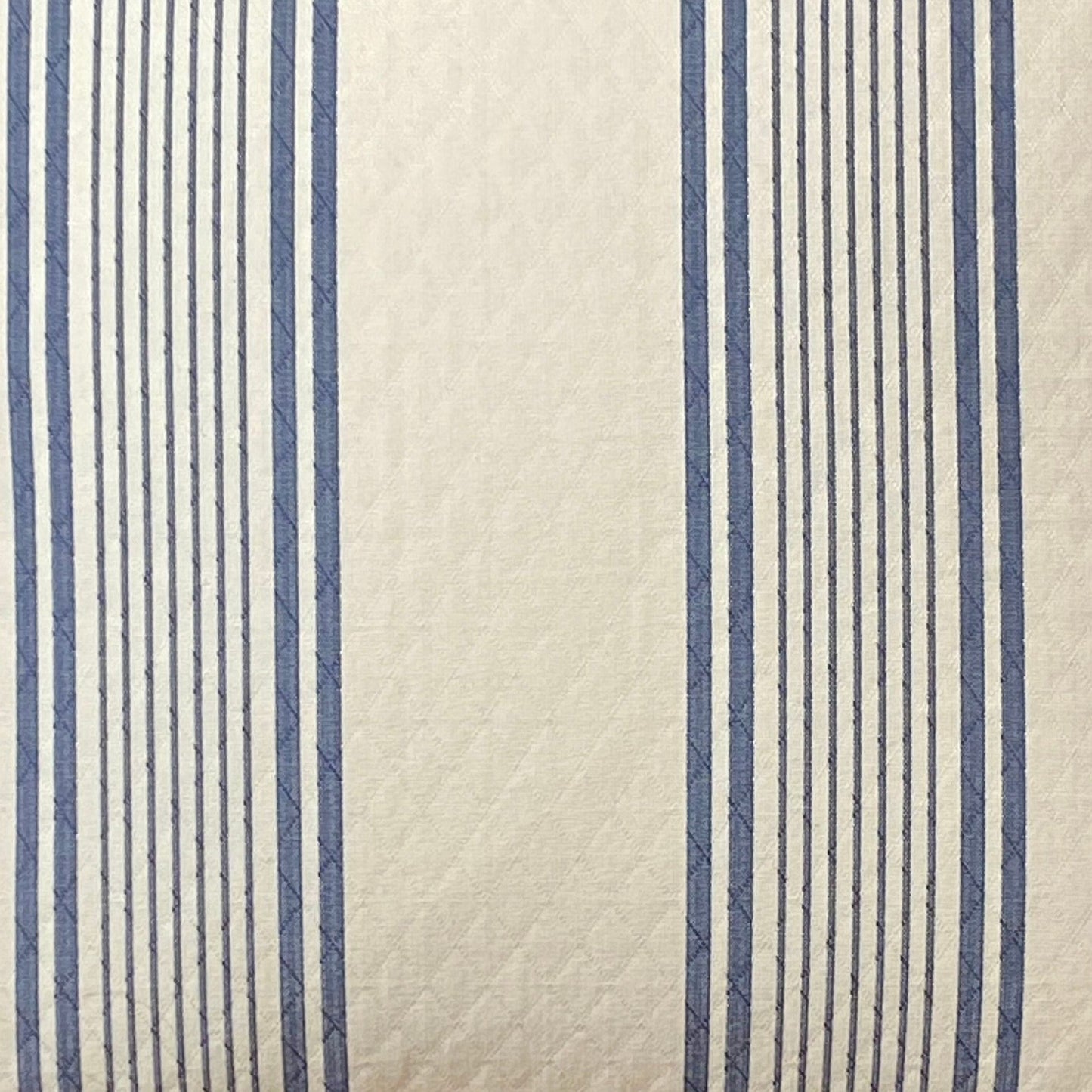 Effortless -Designer quilted striped Cushion - 60X60cm - Blue/Cream