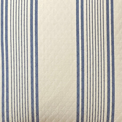 Effortless -Designer quilted striped Cushion - 60X60cm - Blue/Cream