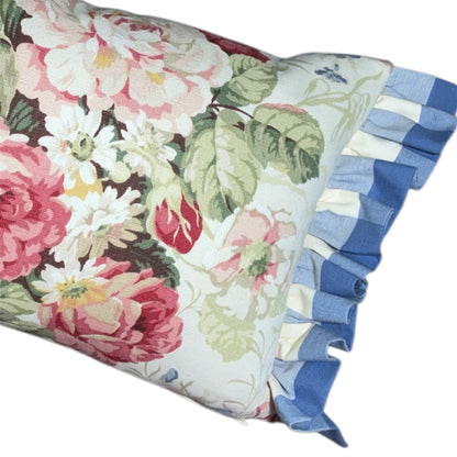 Warwick Lumbar with blue check back and end frills 