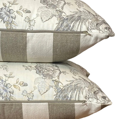 Renaissance Dove A contemporary classic if ever there was one, this english fabric is both individual and timeless, paired with a bold stripe back in complementary neutral tones