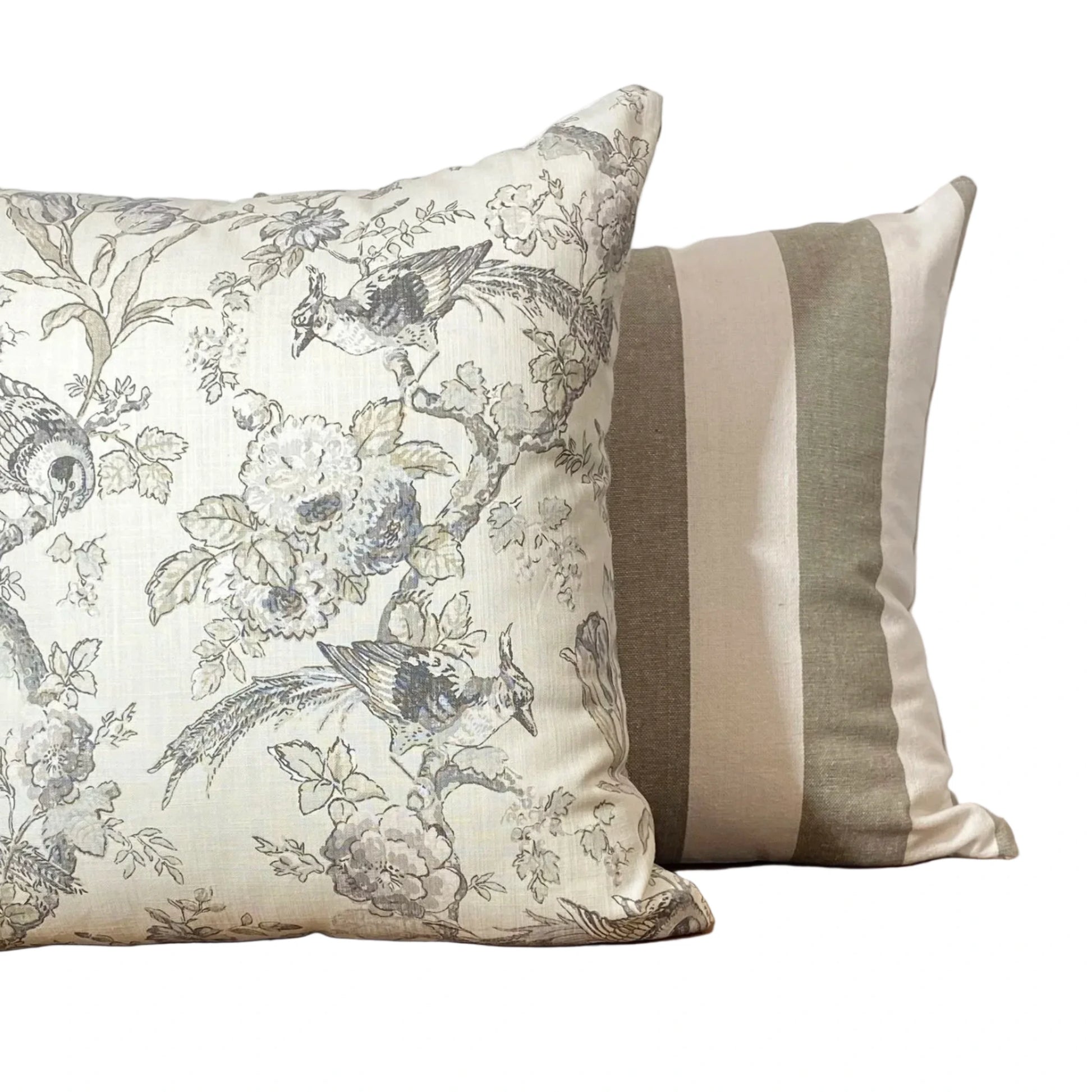 Renaissance Dove A contemporary classic if ever there was one, this english fabric is both individual and timeless, paired with a bold stripe back in complementary neutral tones