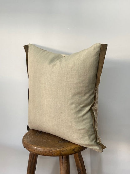 Vintage Sanderson Cushion - 45X45cm - Green/Pink