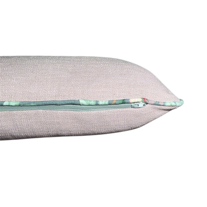 Pink checkered Vintage Sanderson Lilac piped Lumbar cushion 30 x 50 cm: Pink
