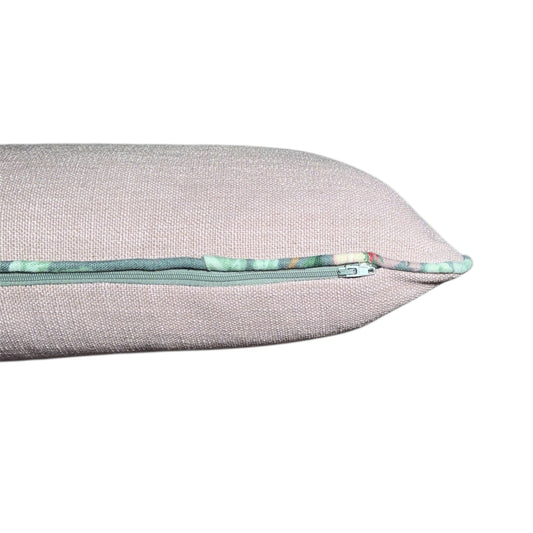 Pink checkered Vintage Sanderson Lilac piped Lumbar cushion 30 x 50 cm: Pink