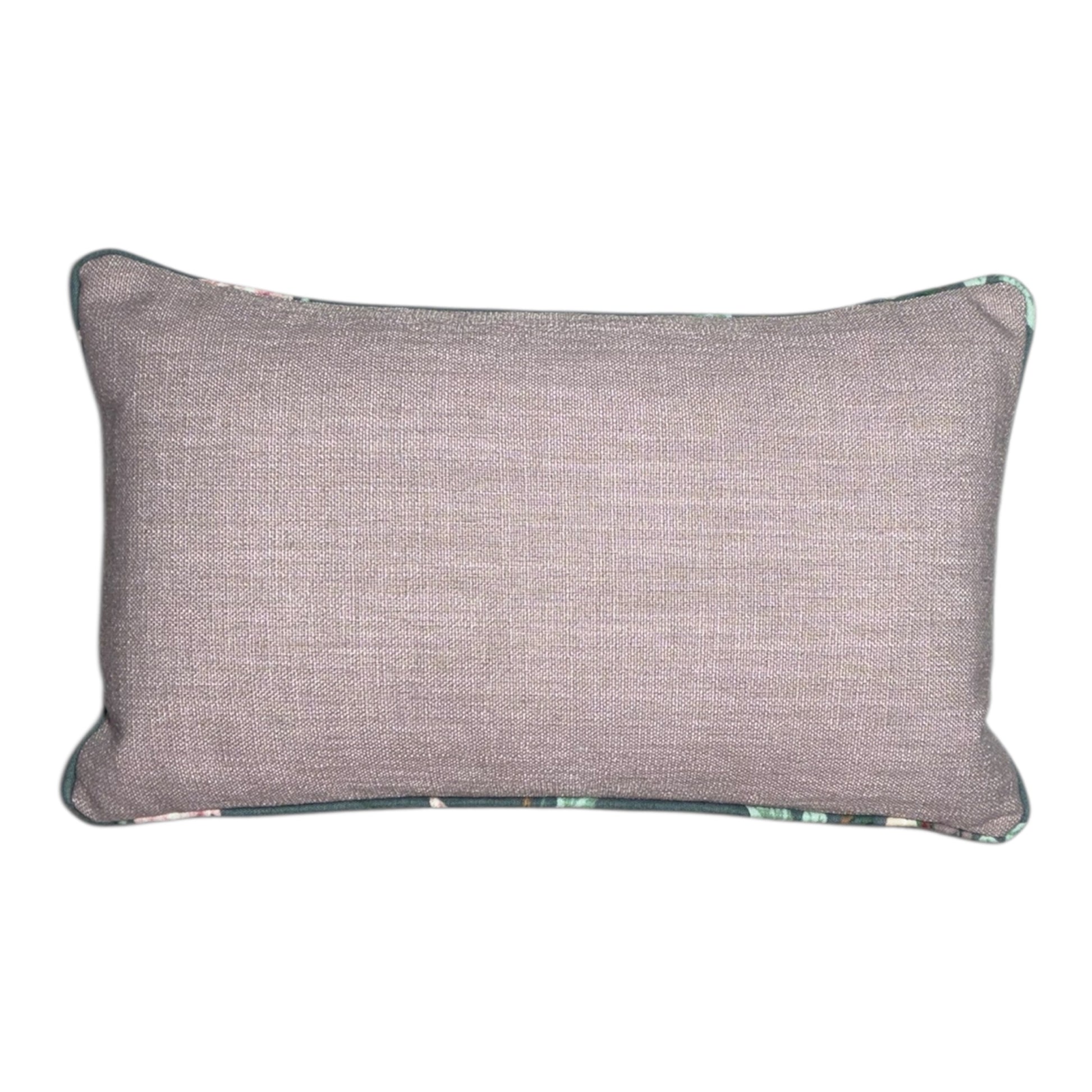 Pink checkered Vintage Sanderson Lilac piped Lumbar cushion 30 x 50 cm: Pink