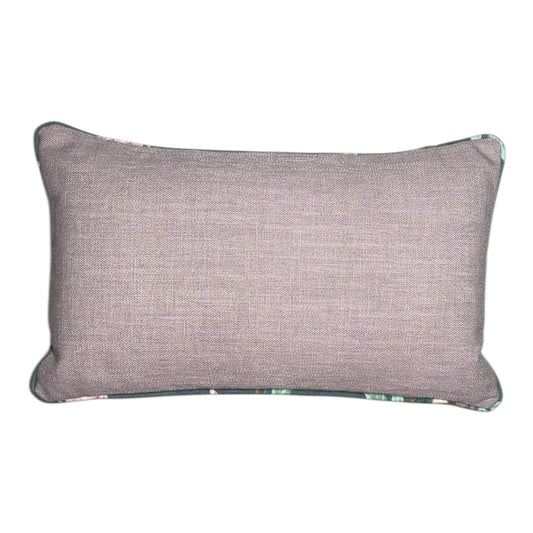 Pink checkered Vintage Sanderson Lilac piped Lumbar cushion 30 x 50 cm: Pink