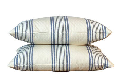 Quilted Navy Stripe Lumber horizontal blue and Cream
