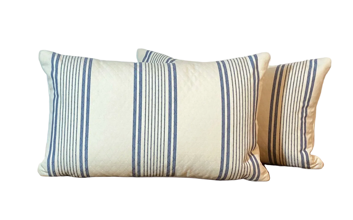 Quilted Navy Stripe Lumber horizontal blue and Cream