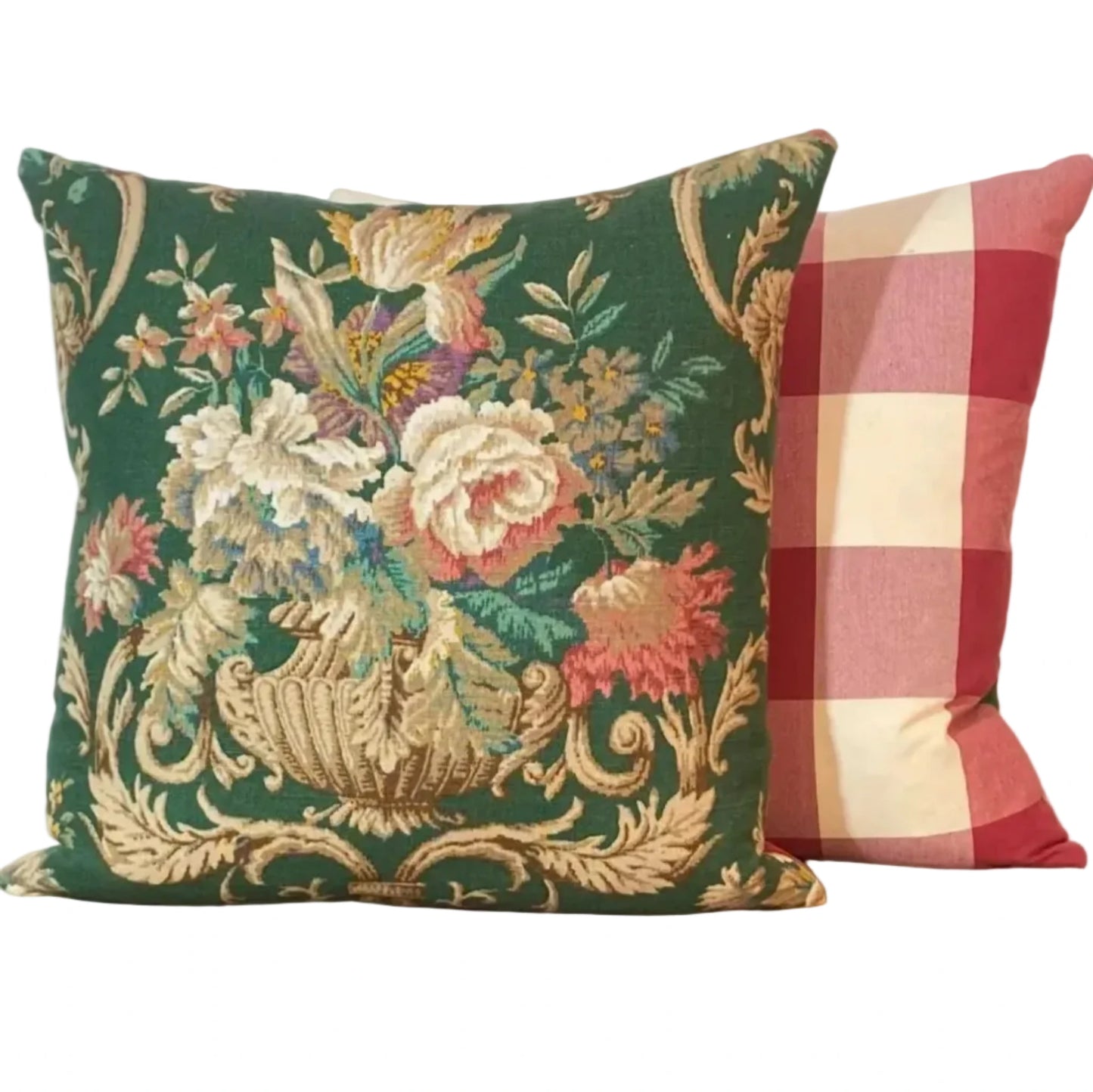 Vintage Cushion - 50X50cm - Green/Red