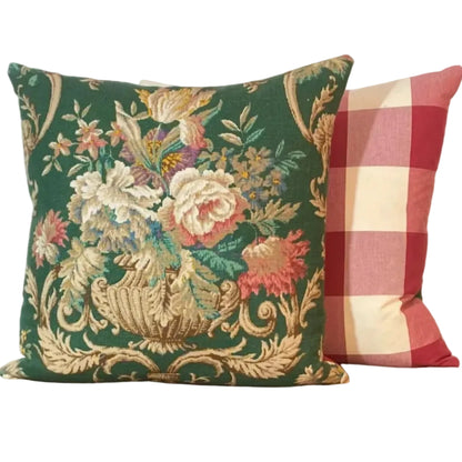 Vintage Cushion - 50X50cm - Green/Red