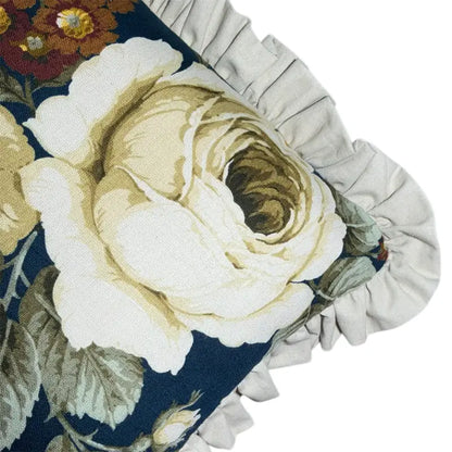 Vintage Sanderson Sybil Ruffle - Navy/Cream