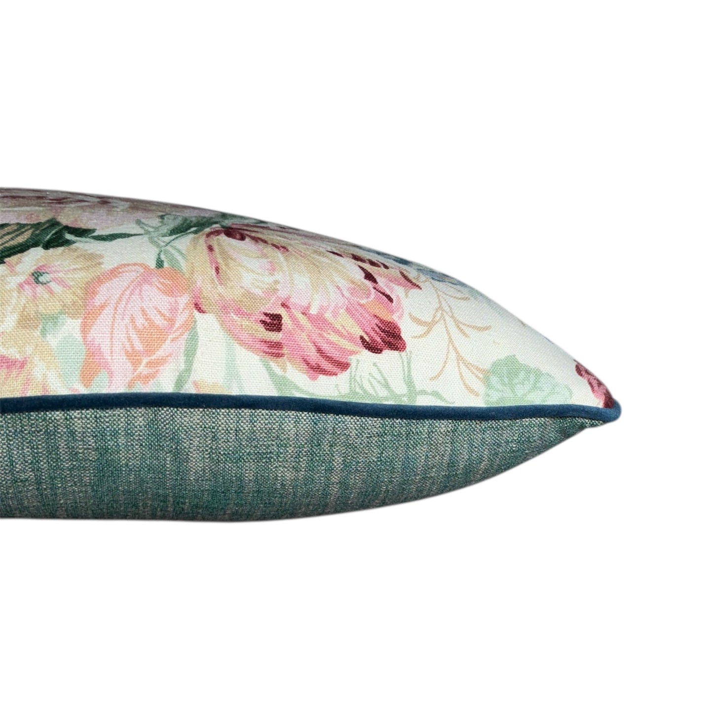 Sanderson Floral is piped in a deep green and backed with a gorgeous green linen. We nicknamed it "The Special" in the studio and it's easy to see why.