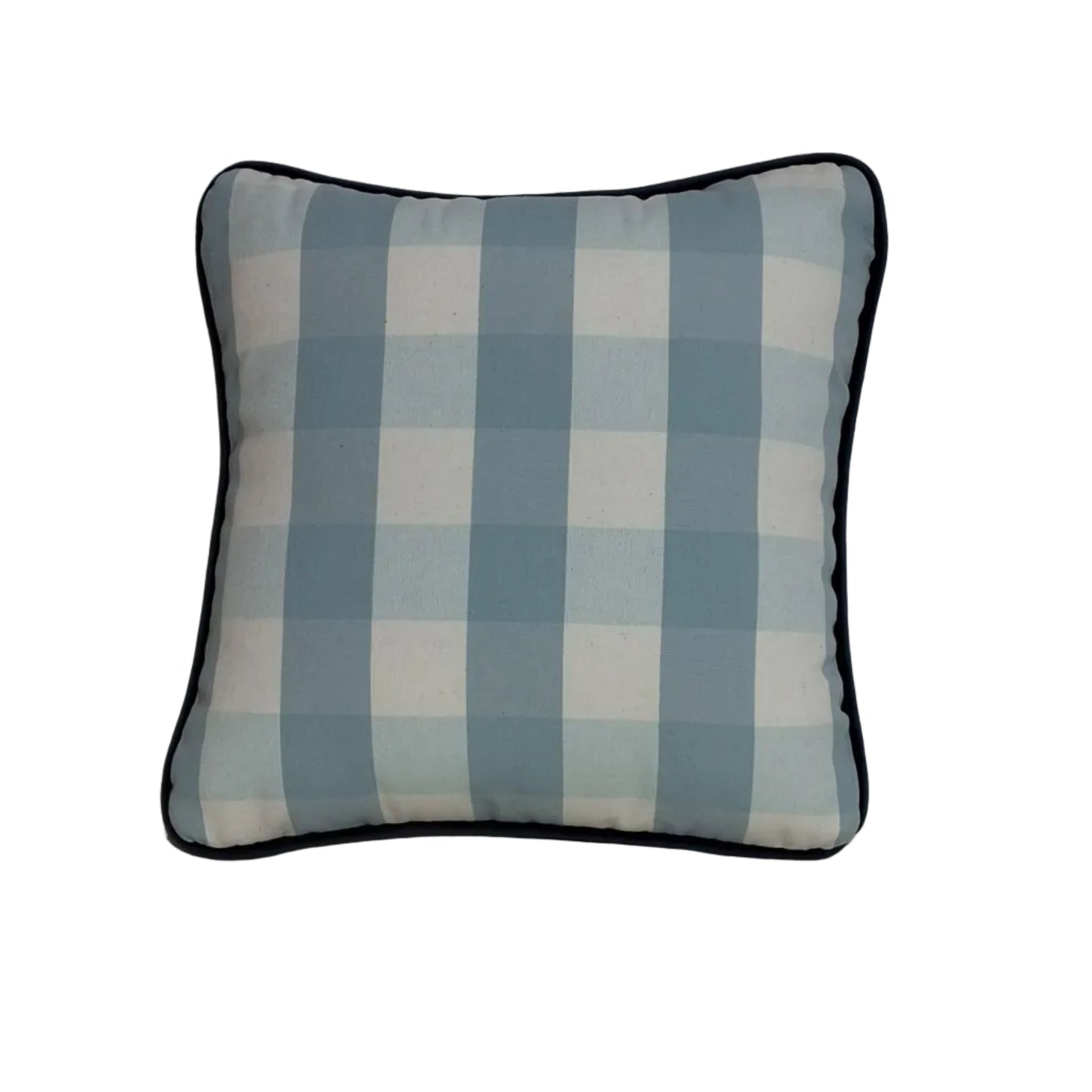 Blue and white checkered pillow 