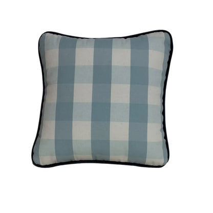 Blue and white checkered pillow 