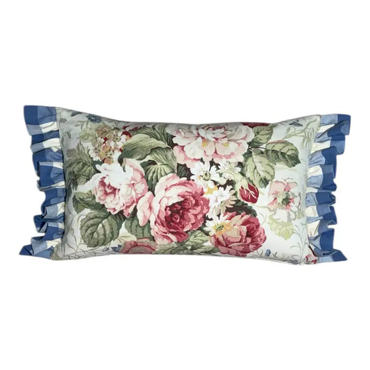 Warwick Lumbar with blue check back and end frills 