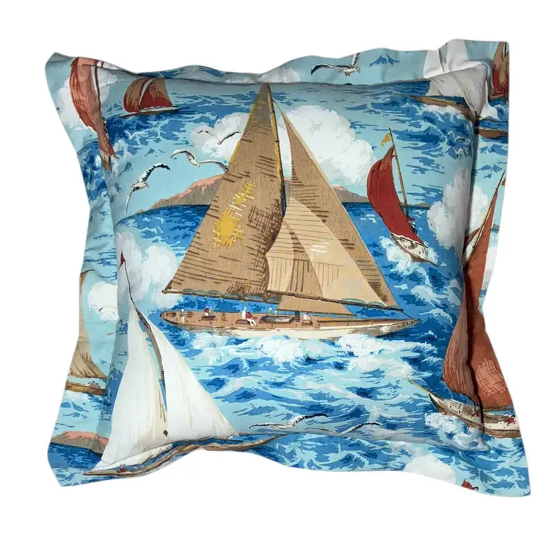 Vintage Sanderson boats cushion